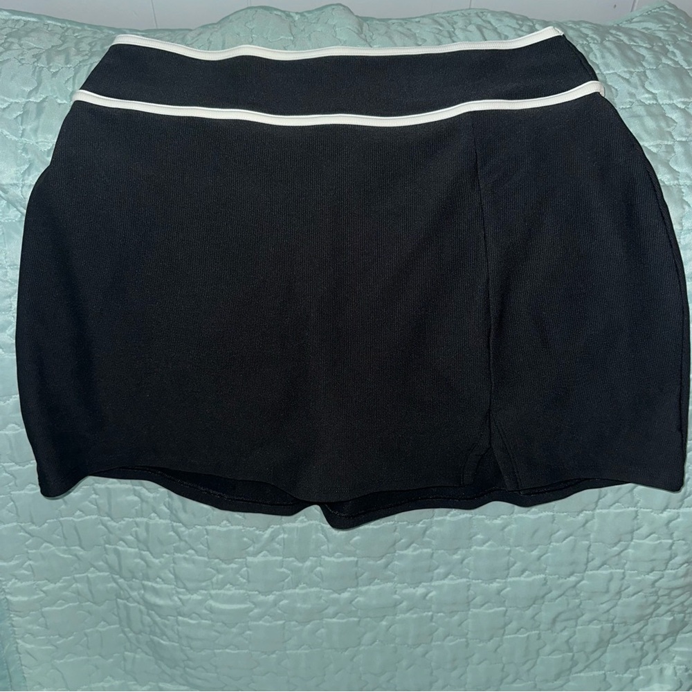 Black Hollister Mini Skirt with White Trim
